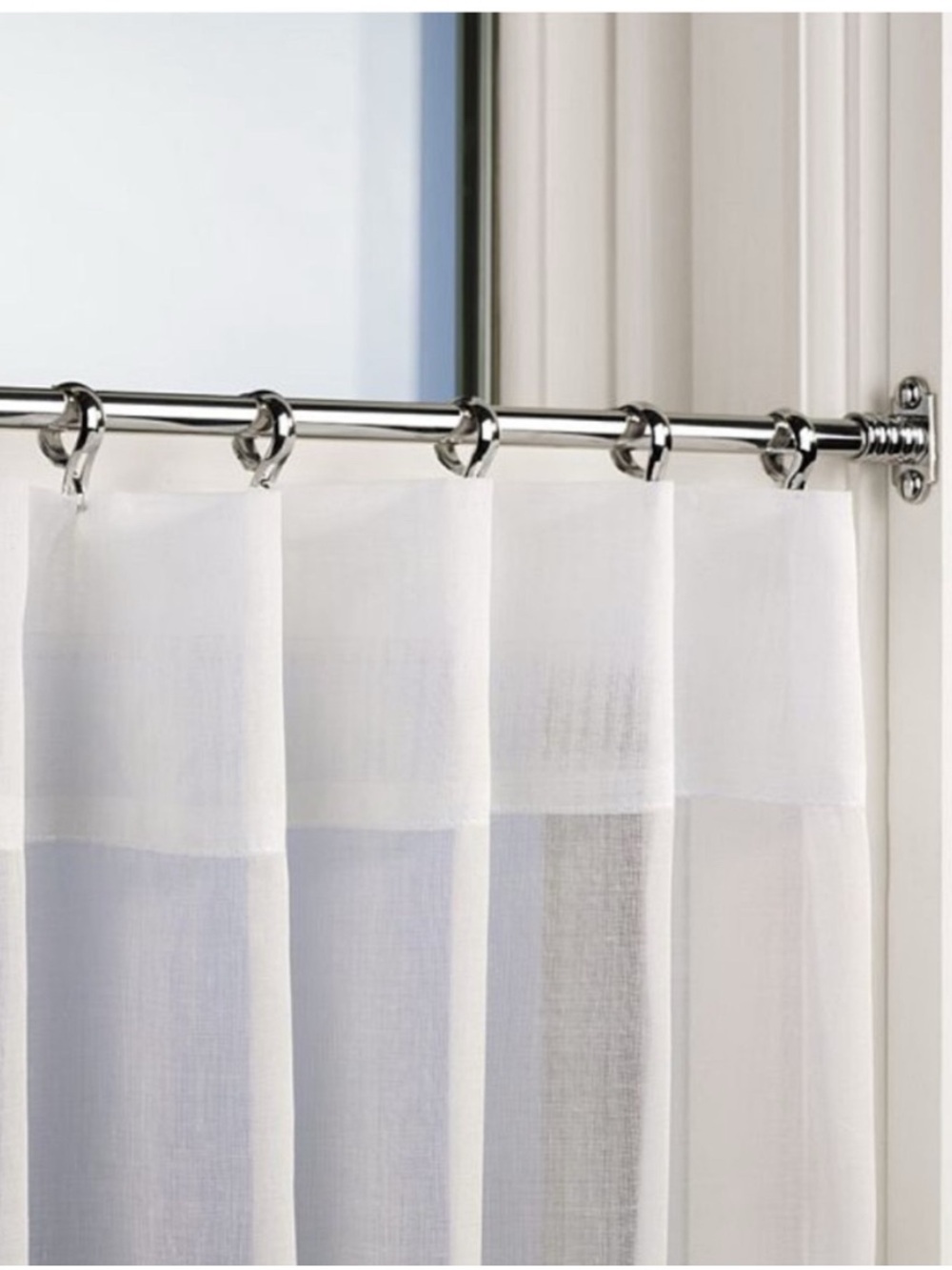 Rejuvenation Inside-Mount Cafe Set Drapery Hardware in Polished Nickel